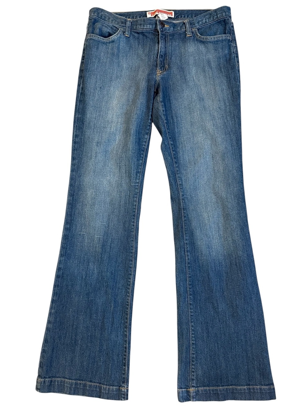 GAP Long and Lean Flare Jeans 12 Long Mid-Rise Bootcut Medium Wash Denim Y2K